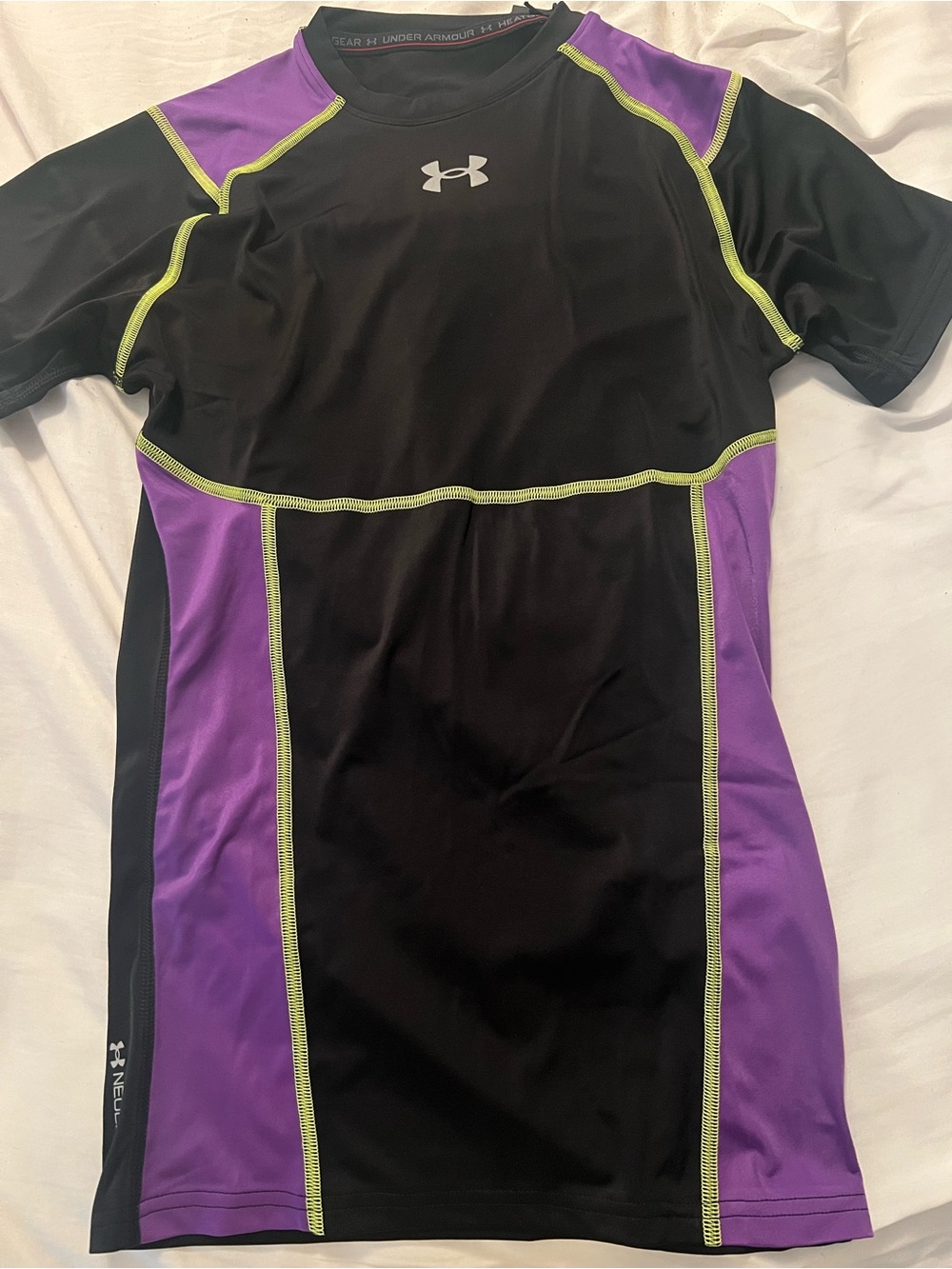 Under Armour Men's Black & Purple Short Sleeve Compression Shirt. Brand new!!!